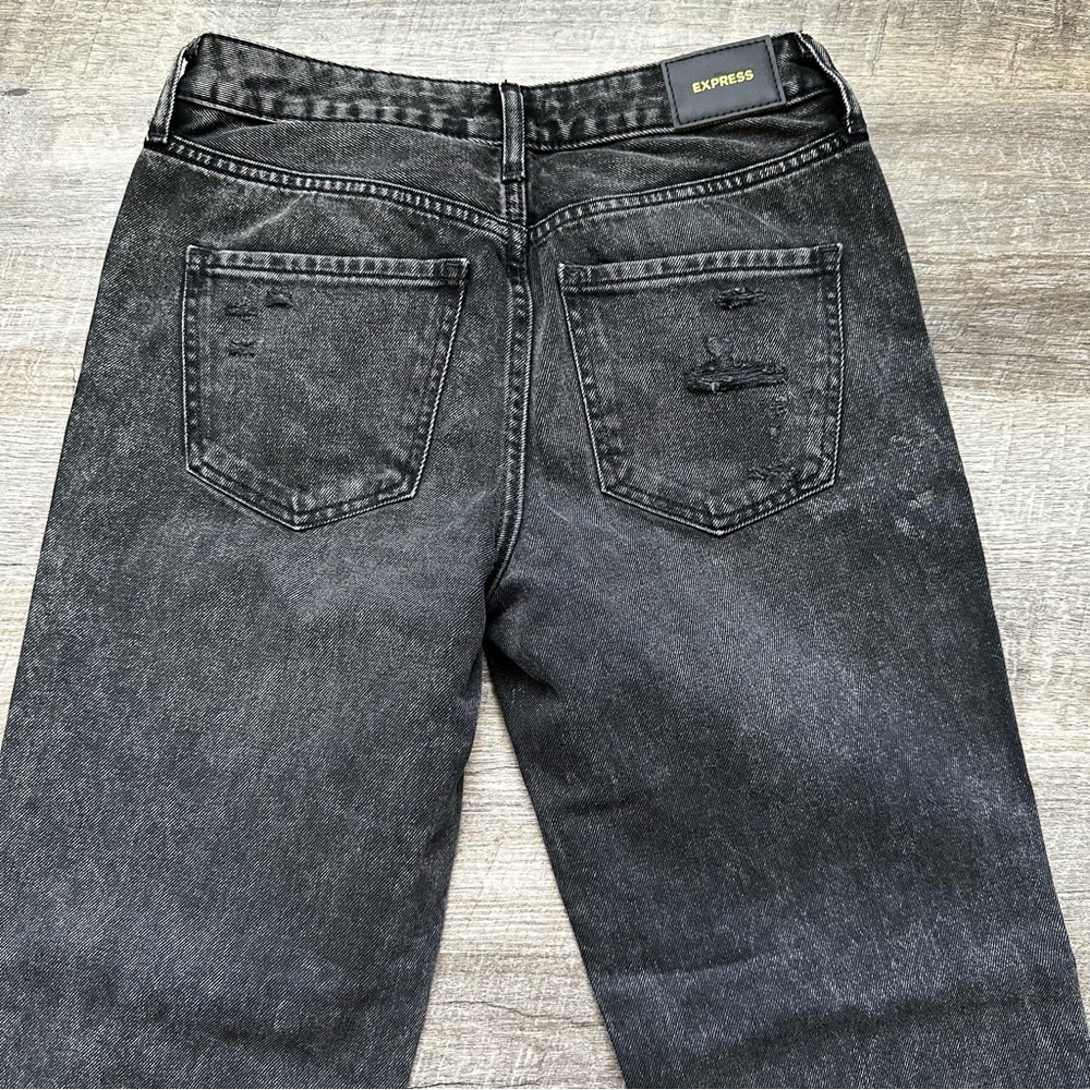 Express NWOT modern straight low rise black jeans women’s size 2 short - Picture 10 of 16